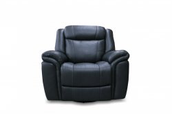 The Royal - George Power Reclining Armchair - Genuine Leather - Grey