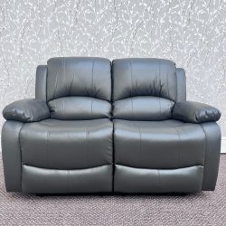 Barcelona Reclining 2 Seat Sofa - Grey Leather