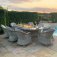 Maze Oxford 8 Seat Oval Fire Pit Dining Set With Heritage Chairs
