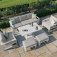 Maze Aluminium Amalfi 3 Seat Sofa Set With Rising Table- White