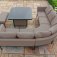 Maze - Outdoor Pulse Deluxe Square Corner Dining Set With Fire Pit -  Taupe