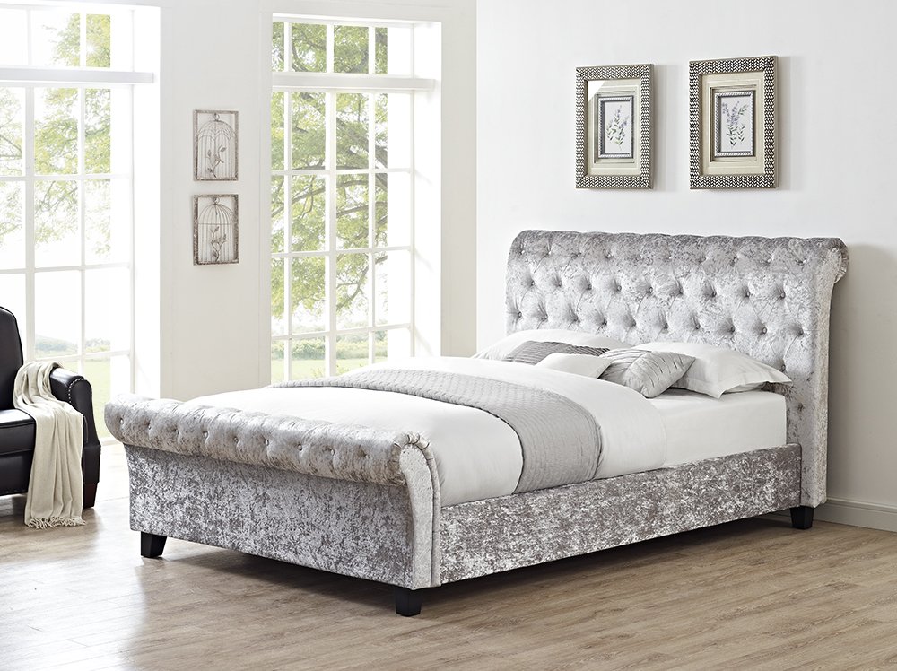 Celine Double Bed Frame - Silver | The Clearance Zone