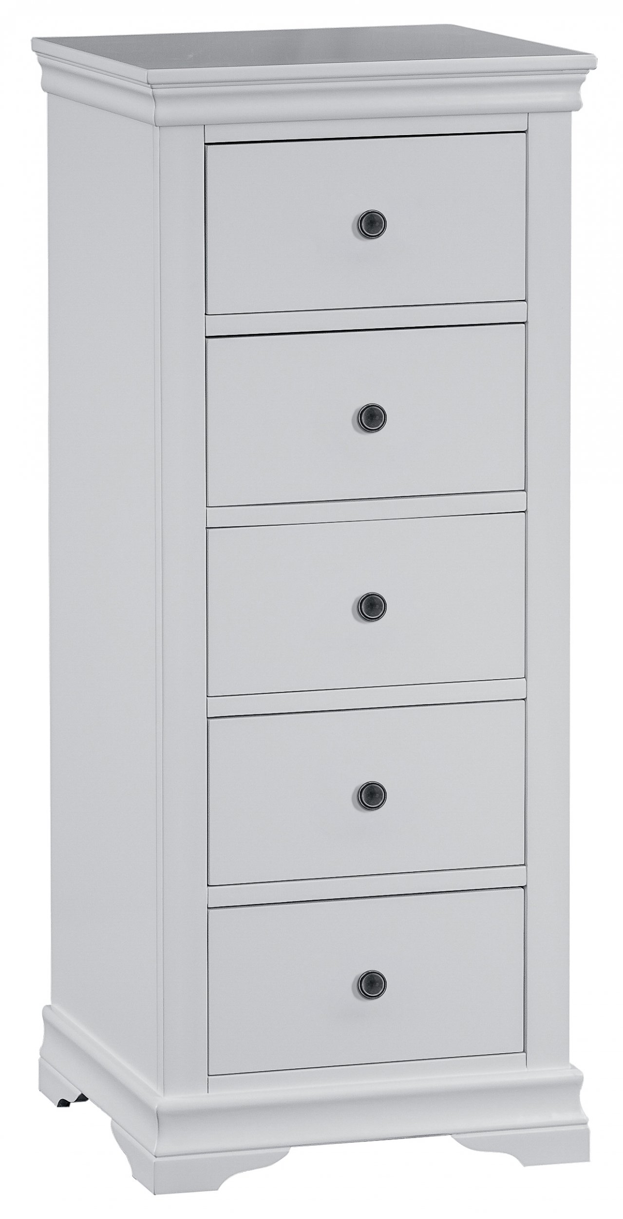 Swanley Grey Bedroom 5 Drawer Narrow Chest | The Clearance Zone