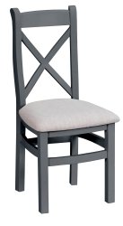 Pair of TT Dining  Charcoal Cross Back Chair Fabric