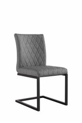 The Chair Collection Diamond Stitch Dining Chair Grey PU (Pair)