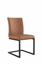 The Chair Collection Diamond Stitch Dining Chair Tan PU (Pair)
