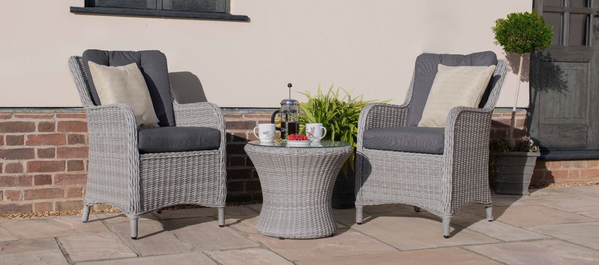Maze Rattan - Ascot Bistro Set - With Weatherproof Cushions | The
