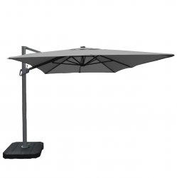 Atlas Cantilever Parasol 2.4m x 3.3m Rectangular - With LED Lights & Cover - Grey