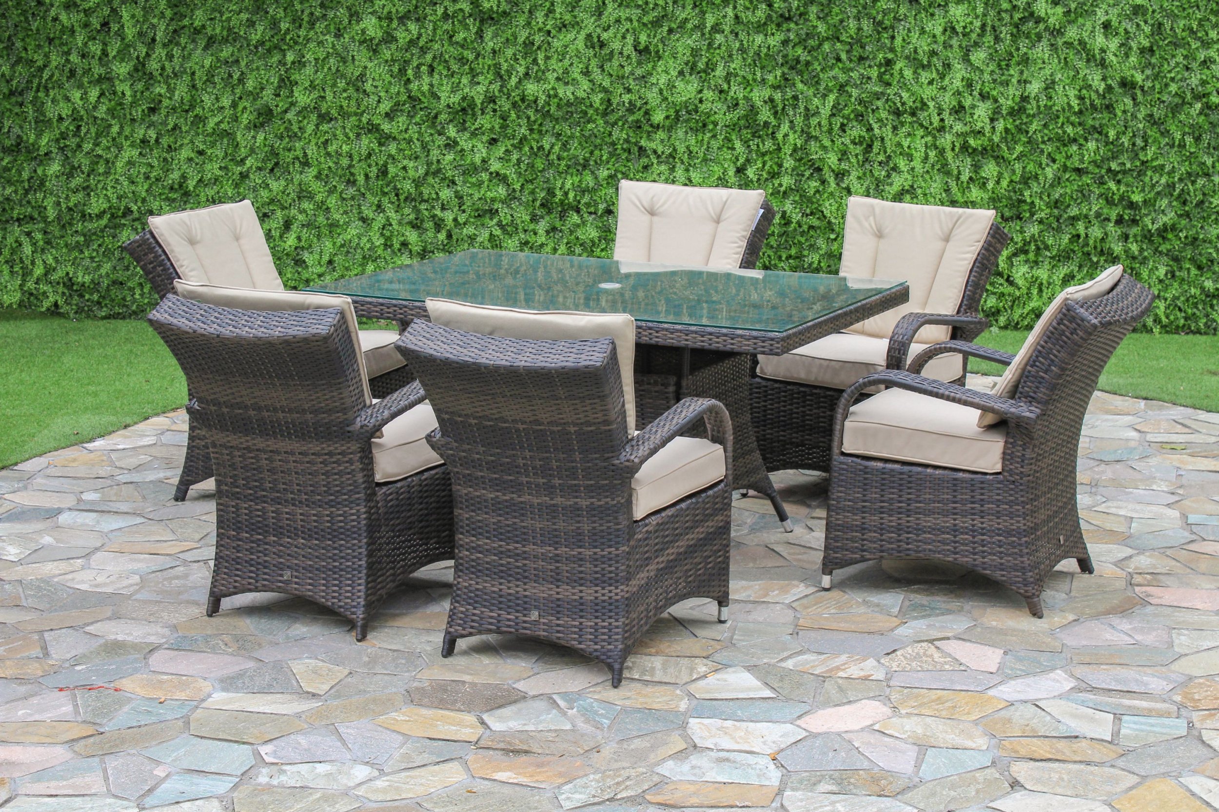 Maze Rattan Texas Rectangular 6 Seater Set | The Clearance Zone