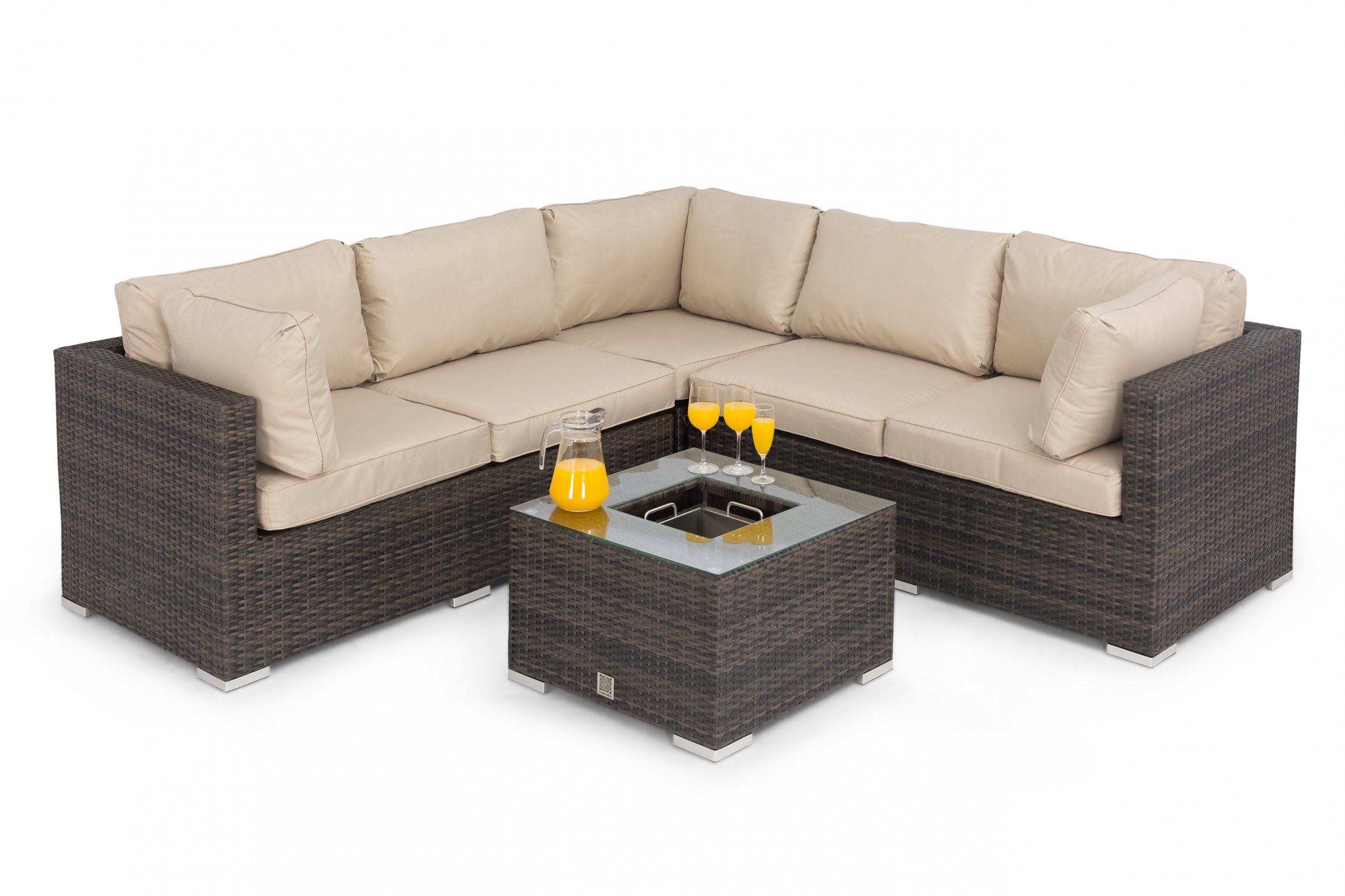 Maze Rattan Porto Corner Sofa Set  With Ice Bukcet The 