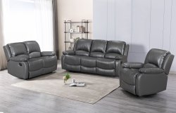 Barcelona Reclining 3 +1 + 1 Sofa Set- Grey Leather