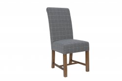 The Chair Collection Fabric Dining Chair - Check Grey (Pair)