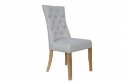 The Chair Collection Curved Button Back Chair - Natural (Pair)