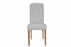 The Chair Collection Button Back Upholstered Chair - Natural (Pair)