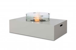 127x77cm Rectangular Fire Pit - Pebble White