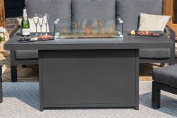 Aluminium Fire Pit Dining Table - Grey(with spray stone effect top)