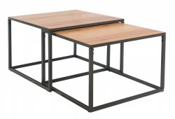 Eden Industrial Dining & Occasional Nest of 2 Square Coffee Tables