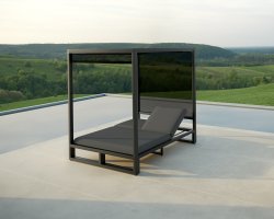 Maze - Outdoor Fabric Allure Cabana Double Sunlounger - Charcoal