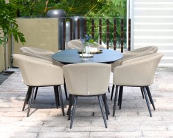 Maze - Outdoor Ambition 6 Seat Oval Dining Set - Oatmeal