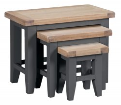 Kettering Charcoal Dining & Occasional Nest of 3 Tables