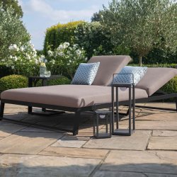 Maze - Outdoor Fabric Allure Double Sunlounger - Taupe