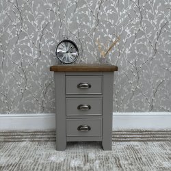 Haxby Oak Painted Bedroom Large Bedside Cabinet - Grey