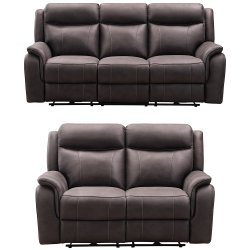 HP Collection - Tyler 3+2 Reclining Sofa Set - Grey