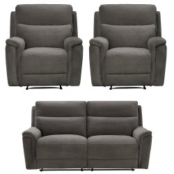 Glenbrook Reclining 3+1+1 Sofa Set - Grey