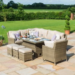 Maze Rattan Winchester Corner Dining Set With Armchair And Rising Table