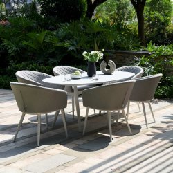 Maze - Outdoor Ambition 6 Seat Oval Dining Set - Lead Chine