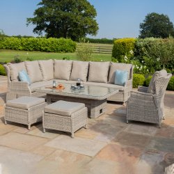Maze Rattan Cotswold Corner Dining With Rising Table