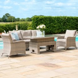 Maze Rattan Cotswold 3 Seat Sofa Dining With Rising Table