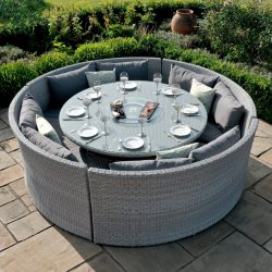 Maze Ascot Round Sofa Dining Set with Rising Table & Weatherproof Cushions