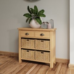 Ranby Oak Dining & Occasional 2 Drawer 4 Basket Unit