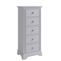 Bletchley Grey Bedroom 5 Drawer Narrow Chest