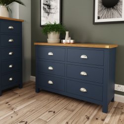 Ranby Blue Bedroom 6 Drawer Chest