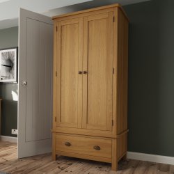 Ranby Oak Bedroom Gents Wardrobe