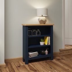 Ranby Blue Dining & Occasional Small Wide Bookcase