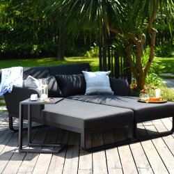 Maze - Outdoor Fabric Unity Double Sunlounger - Charcoal