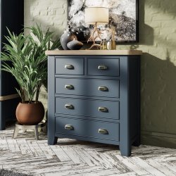 Haxby Oak Painted Bedroom 2 Over 3 Chest - Blue