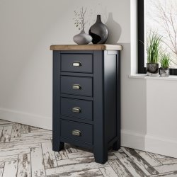 Haxby Oak Painted Bedroom 4 Drawer Chest - Blue