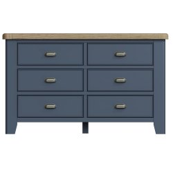 Haxby Oak Painted Bedroom 6 Drawer Chest - Blue