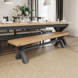 Kettering Charcoal Dining & Occasional Small Cross Bench