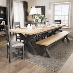 Kettering Charcoal Dining & Occasional 1.8m Cross Extending Table