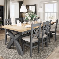 Kettering Charcoal Dining & Occasional 2.5m Cross Extending Table
