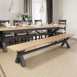 Kettering Charcoal Dining & Occasional Large Cross Bench