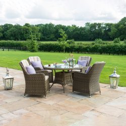 Maze Rattan Winchester 4 Seat Round Dining Set With Venice Chairs