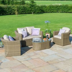 Maze Rattan Winchester 2 Seat Sofa Set with Fire Pit