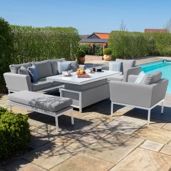 Maze - Outdoor Pulse 3 Seater Sofa Set with Rising Table - Lead Chine