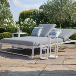 Maze - Outdoor Fabric Allure Double Sunlounger - Lead Chine